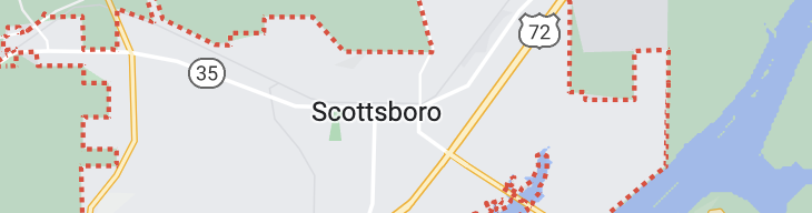 Google Images photo of a map of Scottsboro, Alabama